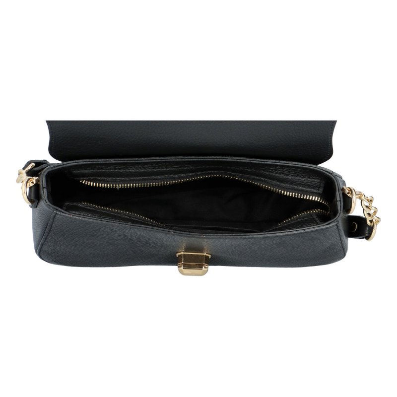 Luxusní dámská kožená kabelka Aneta, černá