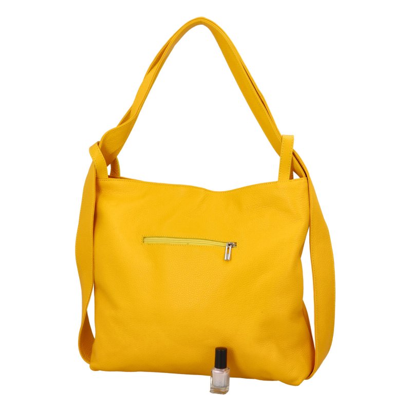 Stylová kožený kabelko batoh Becky, žlutá