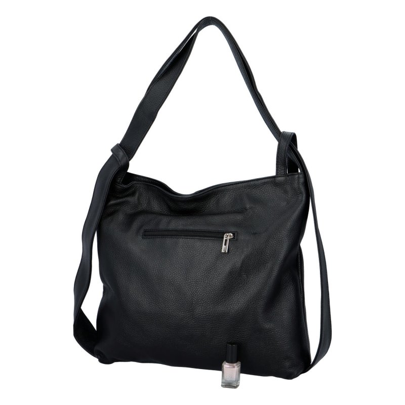 Stylová  kožený kabelko batoh  Vanesa, černá