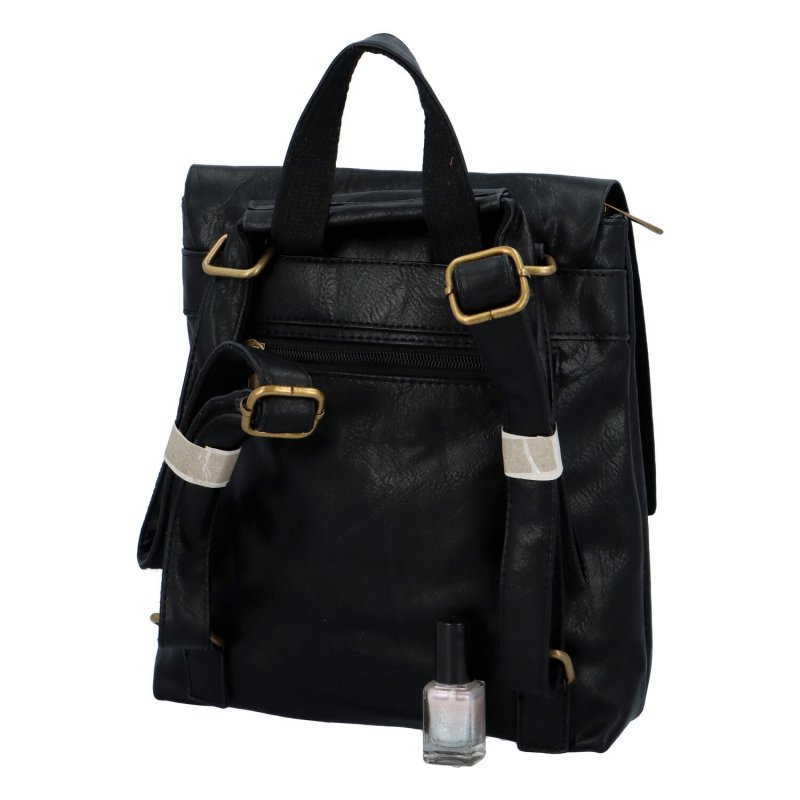 Městský koženkový batoh Enjoy, černý