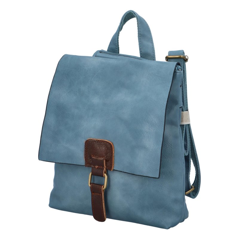 Městský koženkový batoh Enjoy, světle modrý