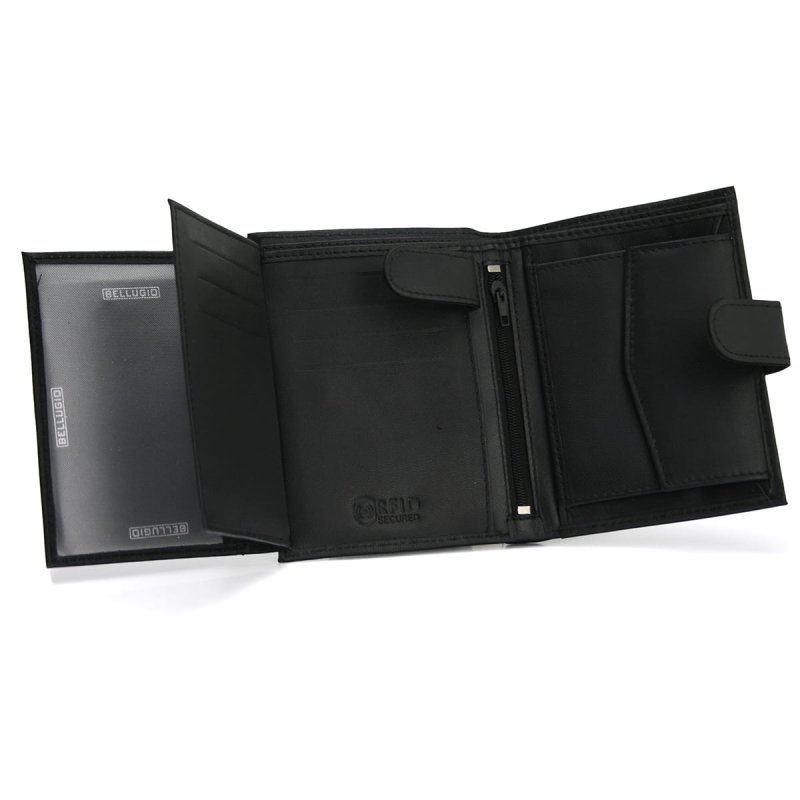 Luxusní pánská kožená peněženka Doknu, černá