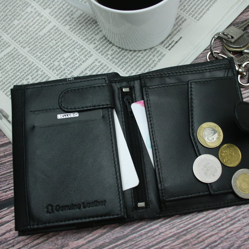 Luxusní pánská kožená peněženka Doknu, černá
