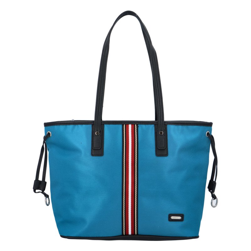 Dámská koženková kabelka Cool Stripe, modrá