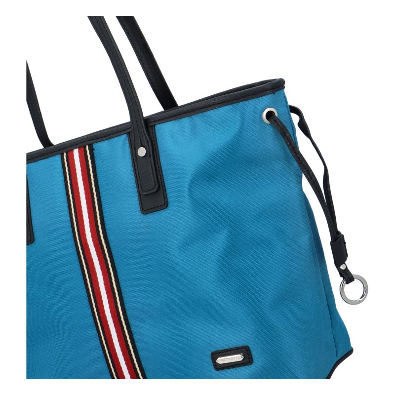 Dámská koženková kabelka Cool Stripe, modrá