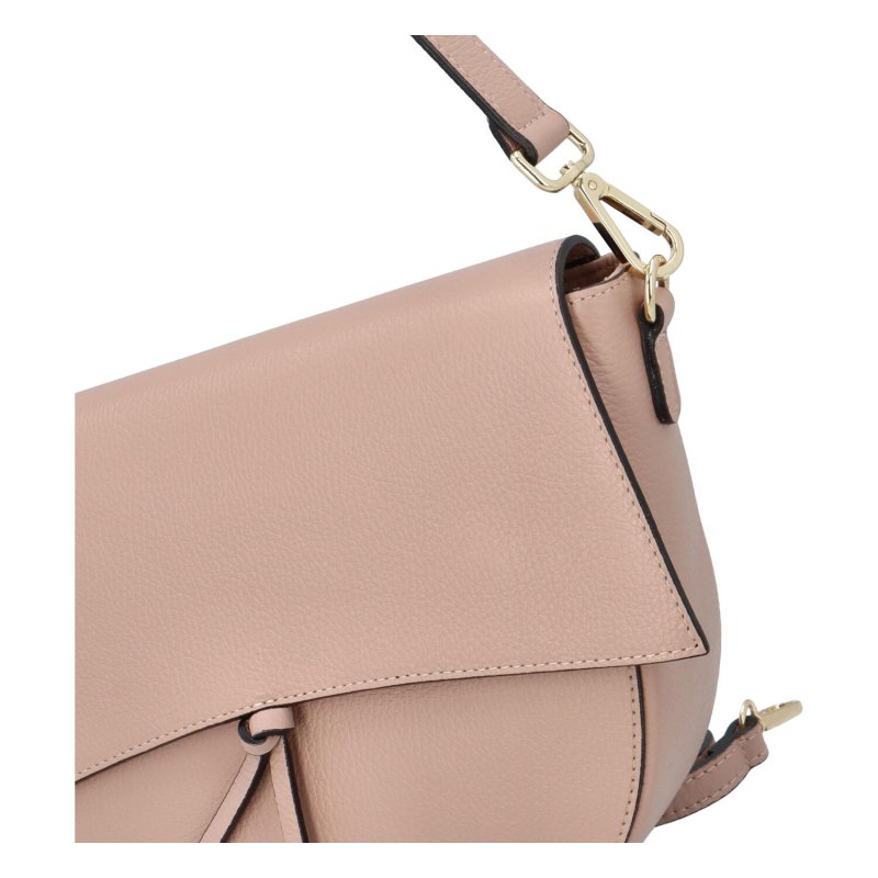 Menší dámská kožená kabelka Leather mini, růžová