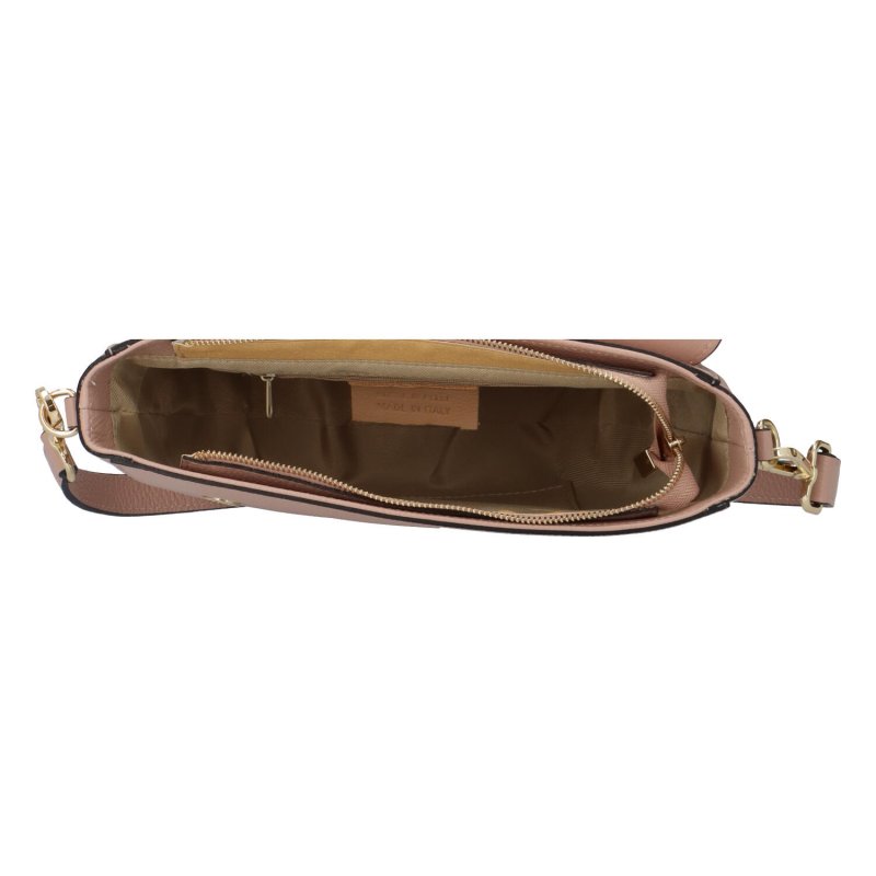 Menší dámská kožená kabelka Leather mini, růžová