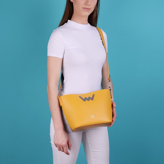 Trendy dvoubarevná kabelka VUCH Marija, žlutá-šedá