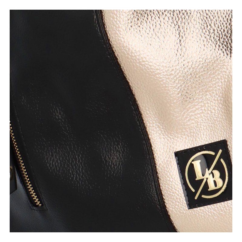Výrazná dámská luxusní koženková taška Laura Golden Star, černá/zlatá