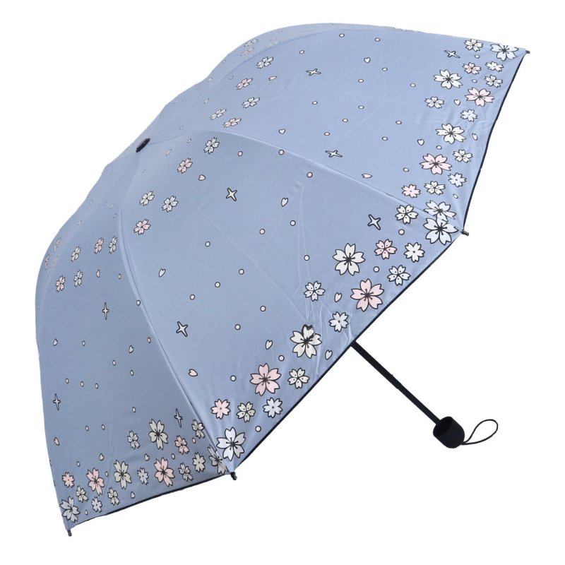 Deštník s kytičkami měnící barvu, modrý