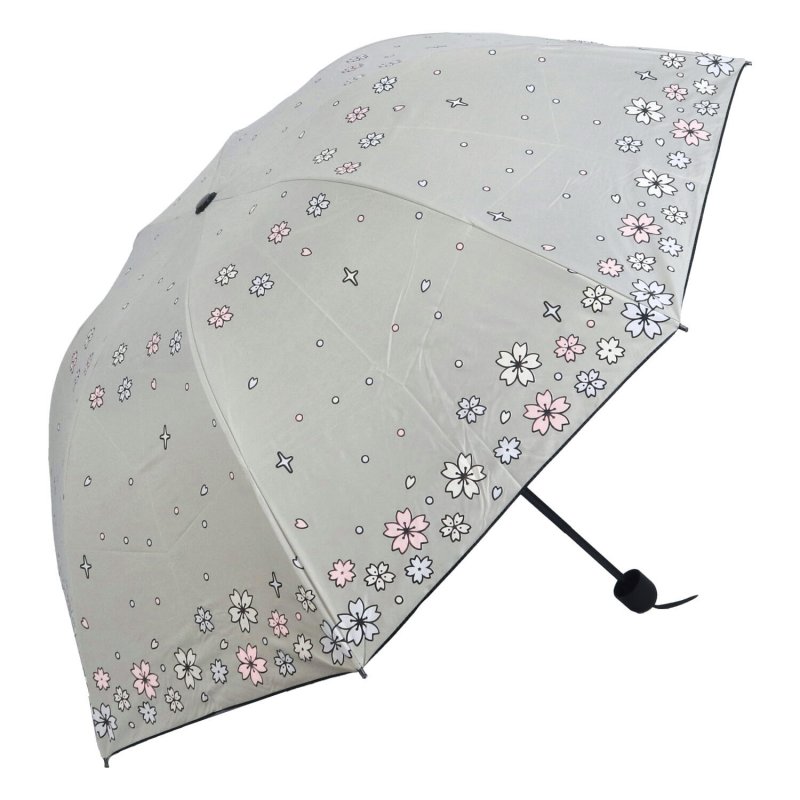 Deštník s kytičkami měnící barvu,šedý