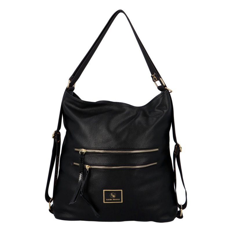 Stylový koženkový kabelko-batoh Simone, černý