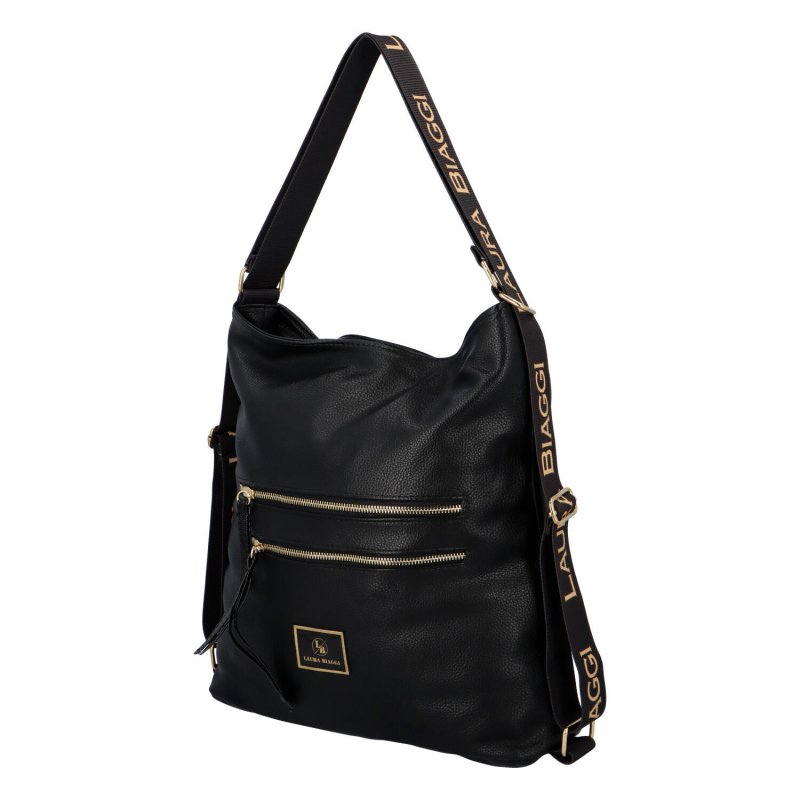 Stylový koženkový kabelko-batoh Simone, černý