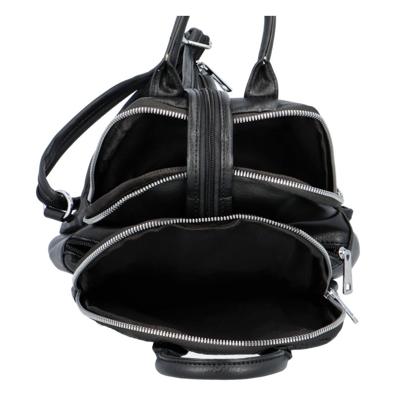 Městský moderní koženkový batůžek Melanie stylish, černý