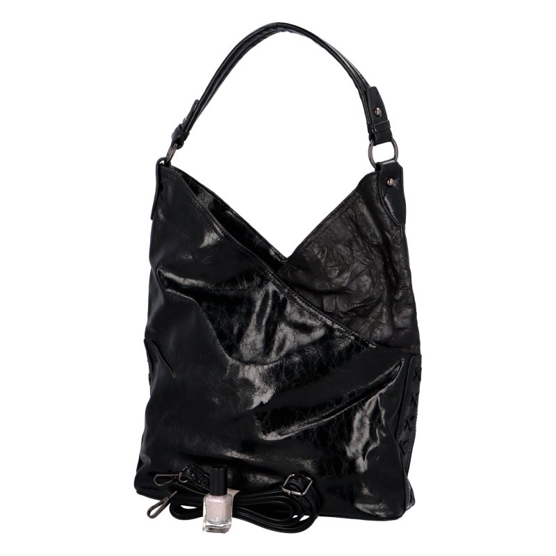 Trendová dámská koženková kabelka Carrie, černá