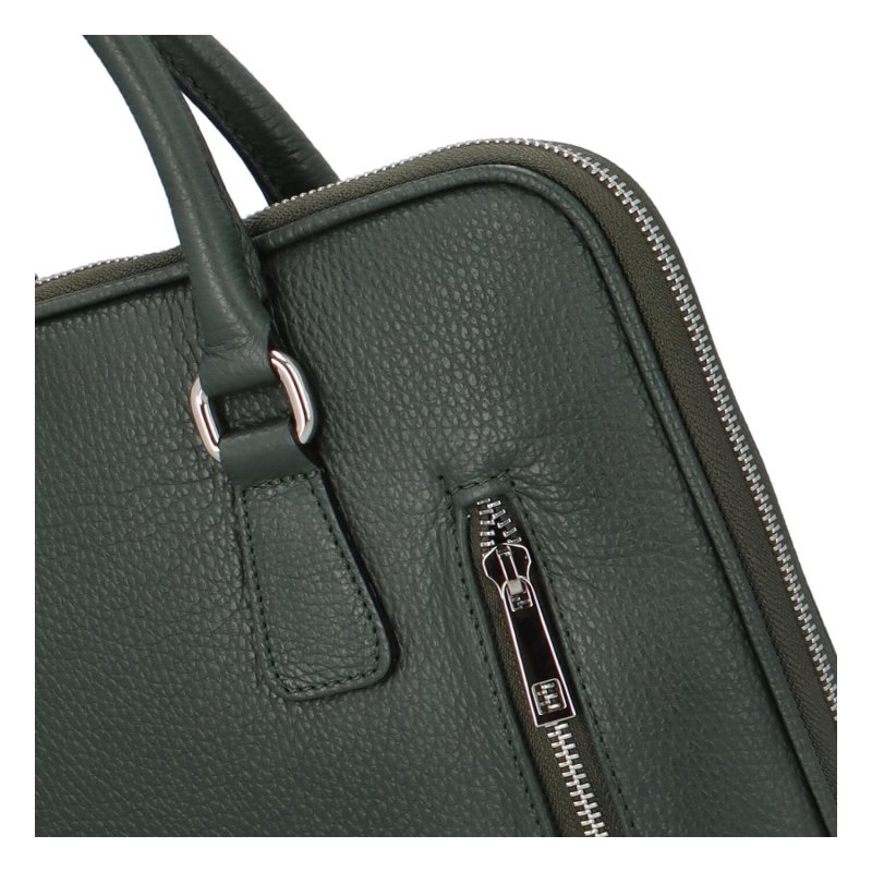 Praktická dámská kožená business taška Sandra Deas, zelená