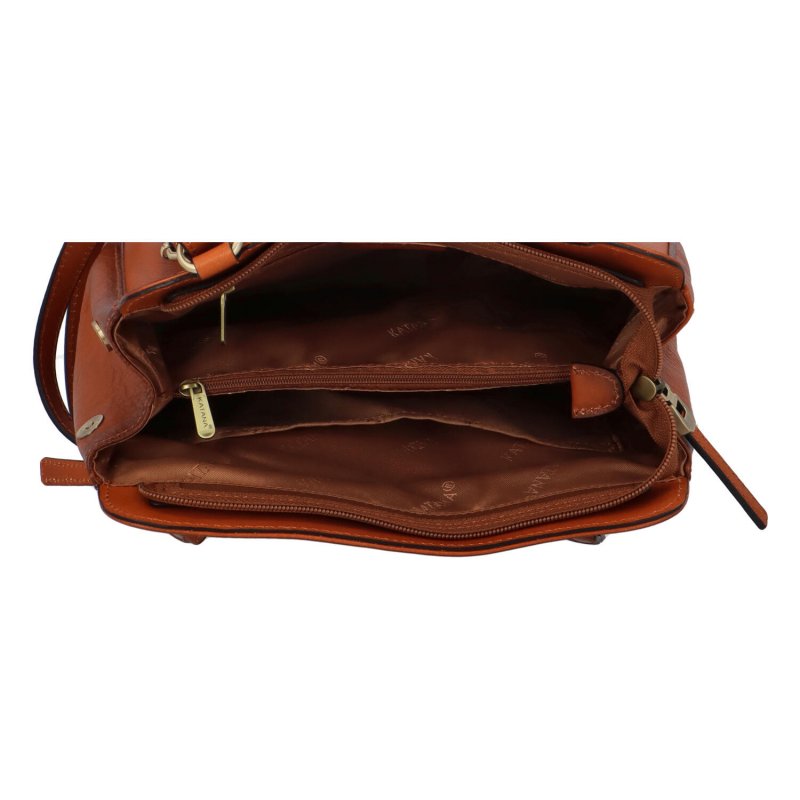 Luxusní dámská kožený kabelko batoh Katana Emily, hnědý