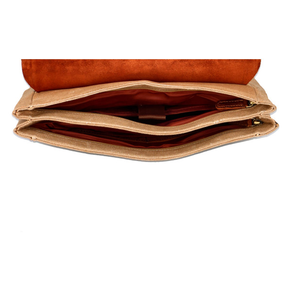 Praktický koženo-látkový batoh Patricio. hnědý