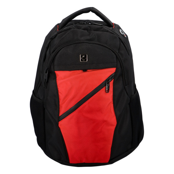 Praktický městský batoh Ilja, černá-červená