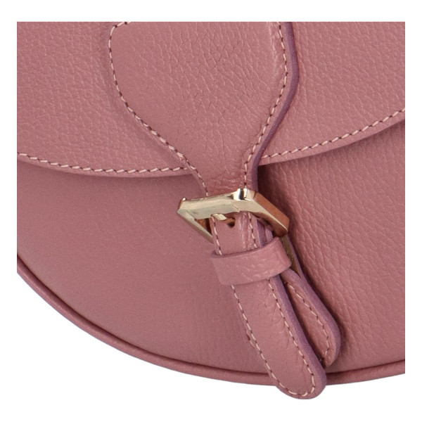 Elegantní společenská kožená kabelka Hannah, růžová
