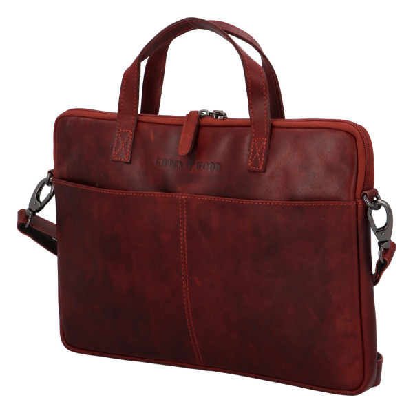 Luxusní kožená business taška Teodoe, červená