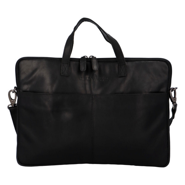 Luxusní kožená business taška Teodoe, černá