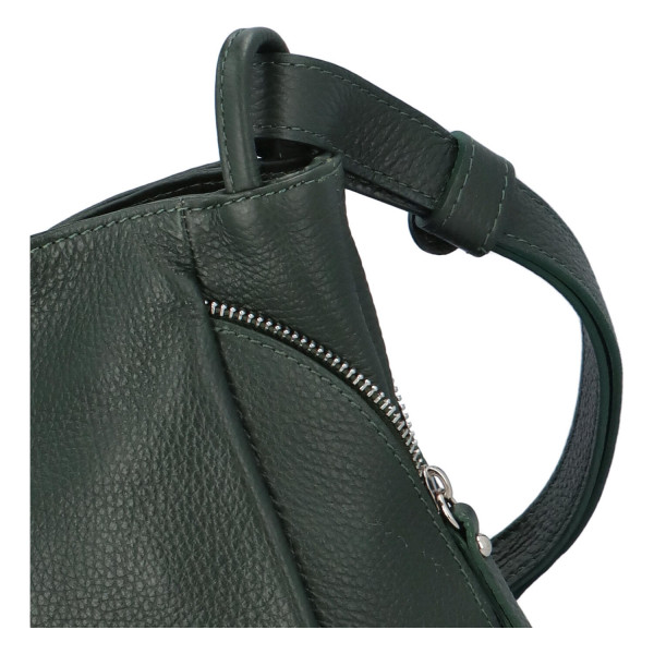 Praktická kožená dámská kabelka Marcella, zelená