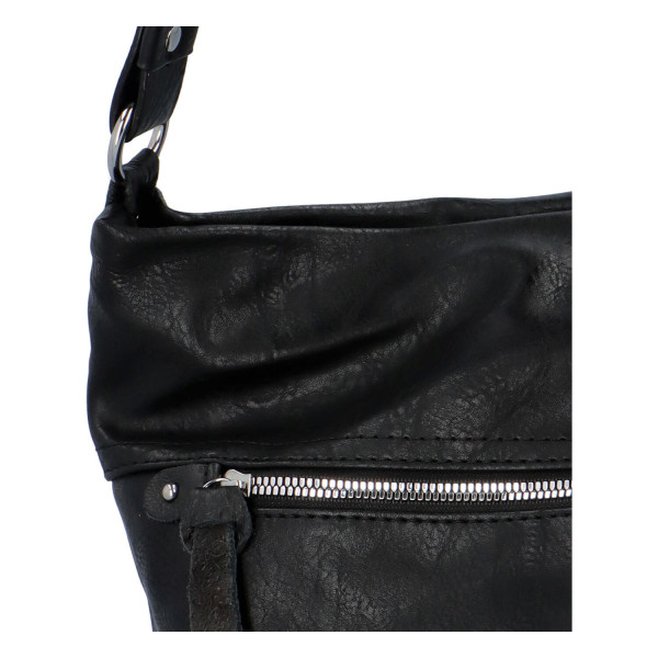 Prostorná koženková kabelka Ester, černá