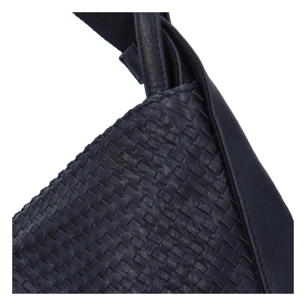 Módní proplétaný kabelko-batoh Giny, tmavě modrý