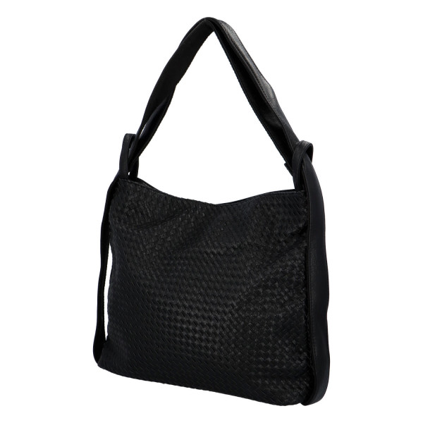 Módní proplétaný kabelko-batoh Giny, černý
