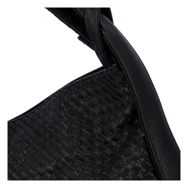Módní proplétaný kabelko-batoh Giny, černý