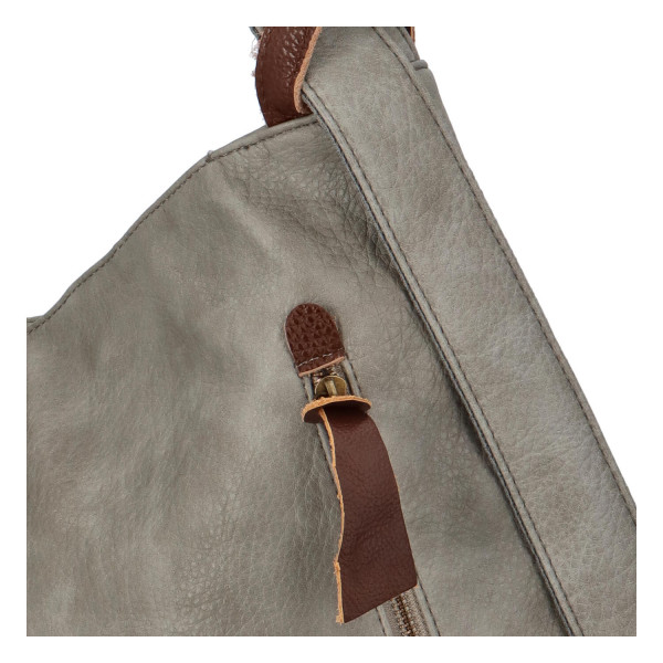 Stylový kožený kabelko batoh Tibor, šedý