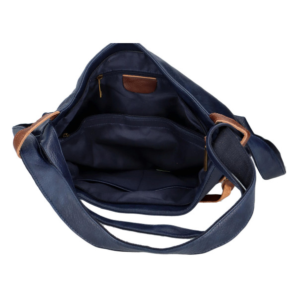 Stylový kožený kabelko batoh Tibor, tmavě modrý