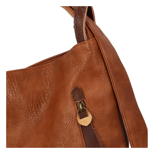 Stylový kožený kabelko batoh Tibor, tmavě hnědý
