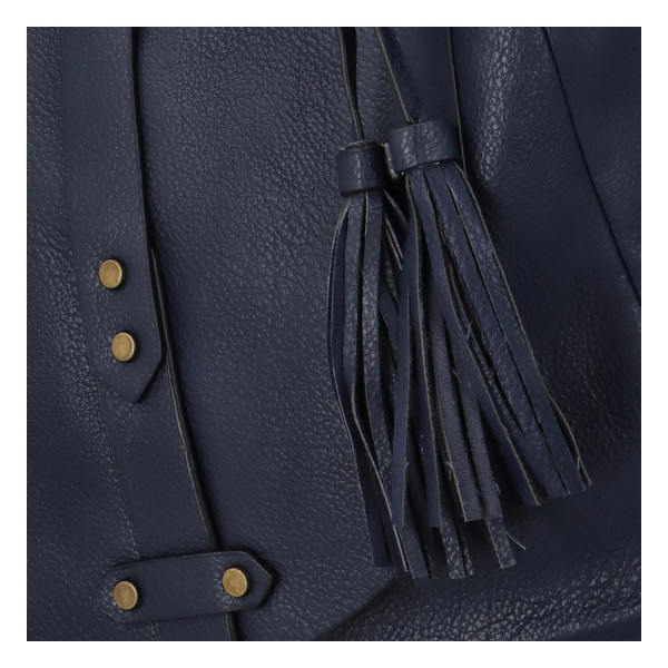Módní koženková kabelka s klopou Nikola, modrá