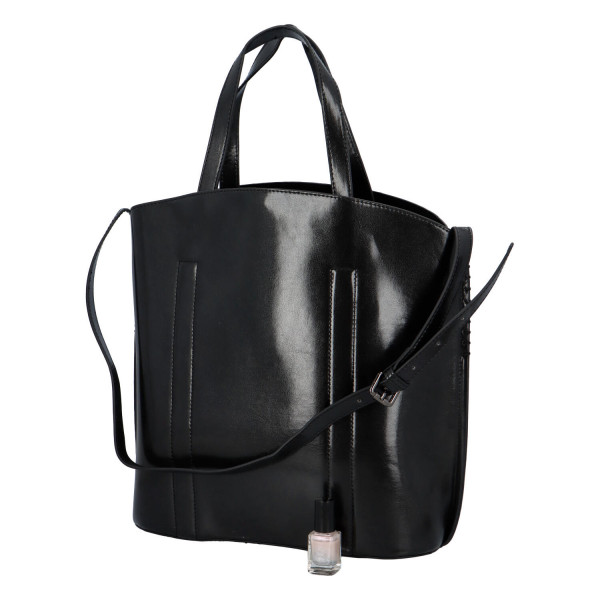 Prostorná pevná kabelka Lux, černá