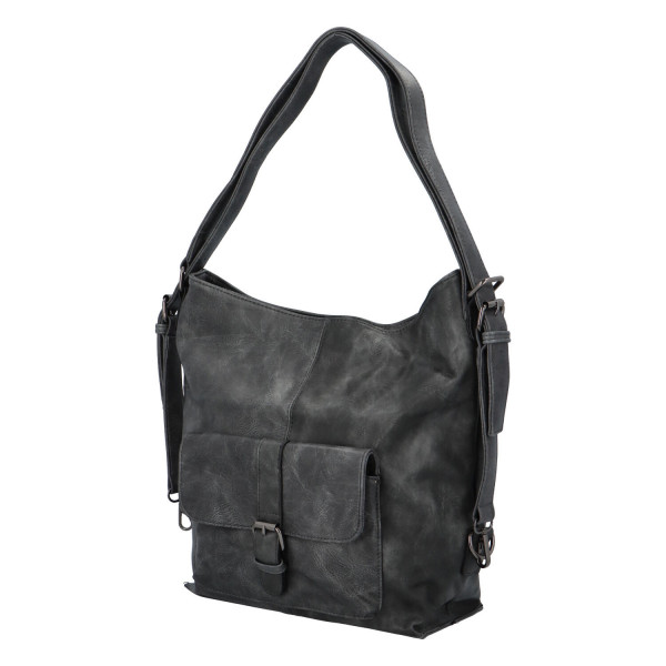 Praktický kabelko-batoh s kapsičkou Jitka, šedý