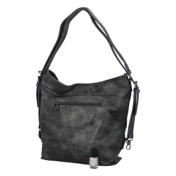 Praktický kabelko-batoh s kapsičkou Jitka, šedý