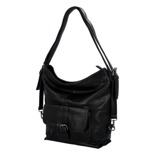 Praktický kabelko-batoh s kapsičkou Jitka, černý