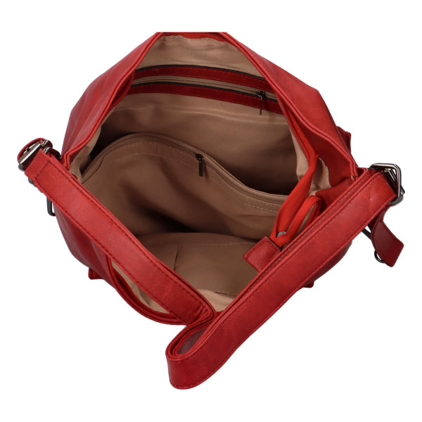 Praktický kabelko-batoh s kapsičkou Jitka, červený