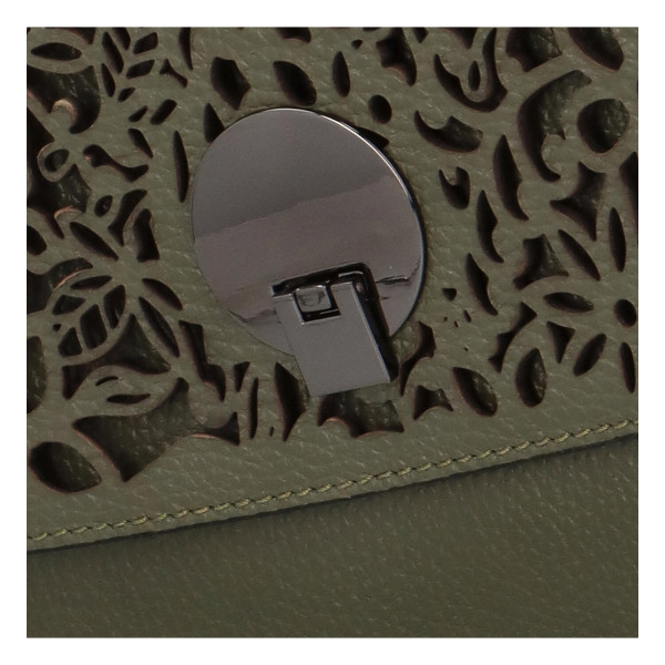 Luxusní dámská kožená kabelka Gladis, zelená