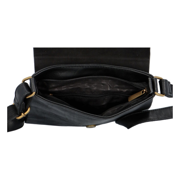 Elegantní koženková crossbody kabelka Livia, černá