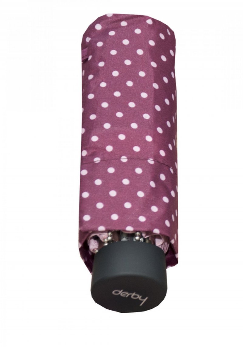 Mini Micro Dot's - dámský skládací deštník, 01 puntíky vínový