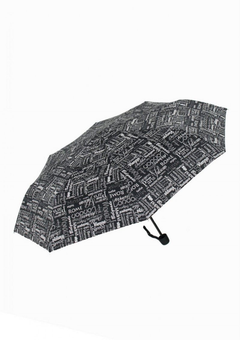 Mini Hit Graffity - dámský skládací deštník, černý