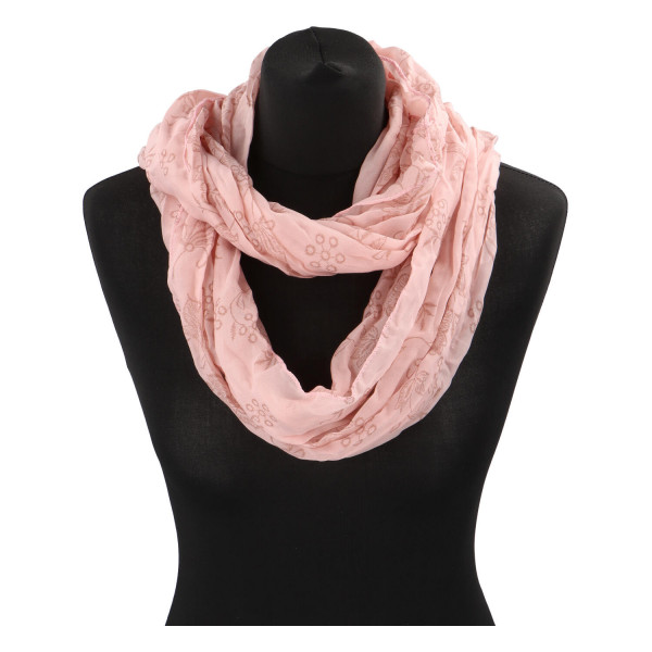Krásný lehký šátek Flora, růžový