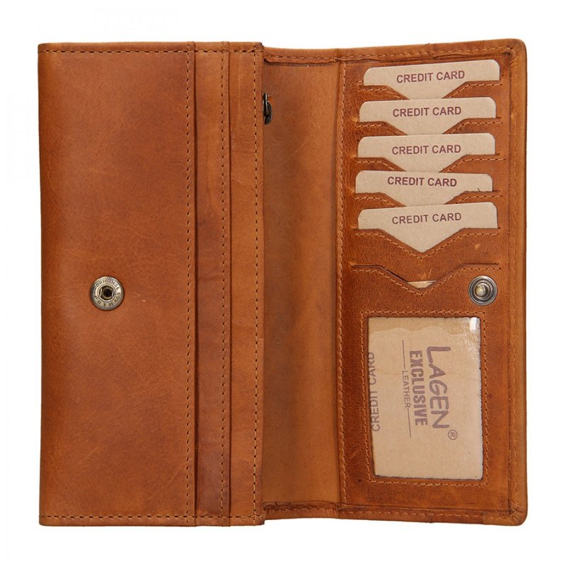 Dámská kožená peněženka Lagen Sandy, hnědá