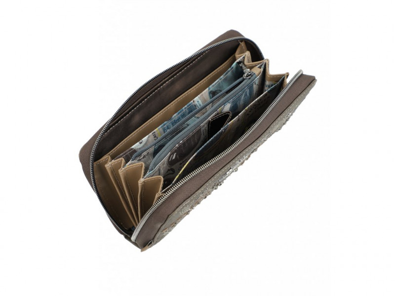 Dámská koženková peněženka Anekke Rune na zip, hnědá