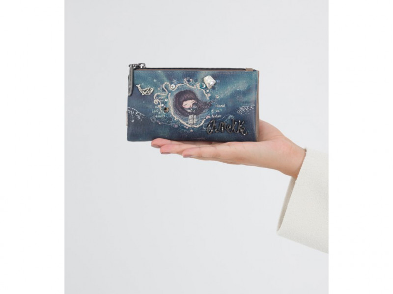 Dámská koženková peněženka Anekke Iceland střední měkká, modrá