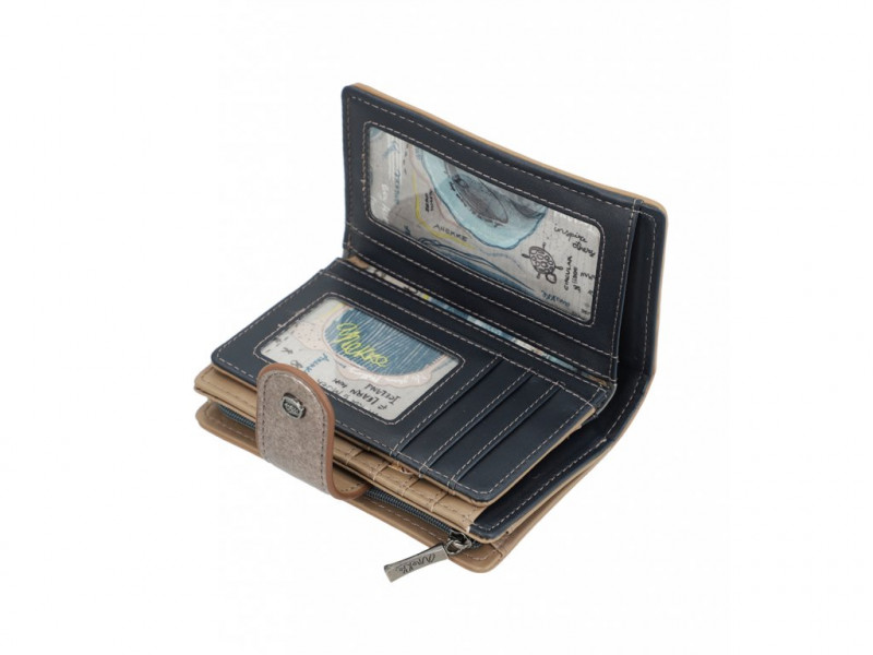 Dámská koženková peněženka Anekke Iceland střední, modrá