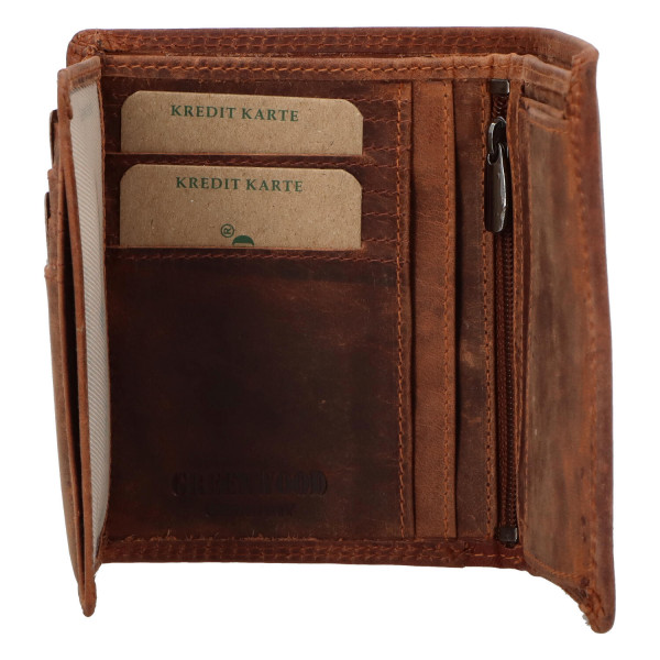 Luxusní pánská kožená peněženka Peter, khaki